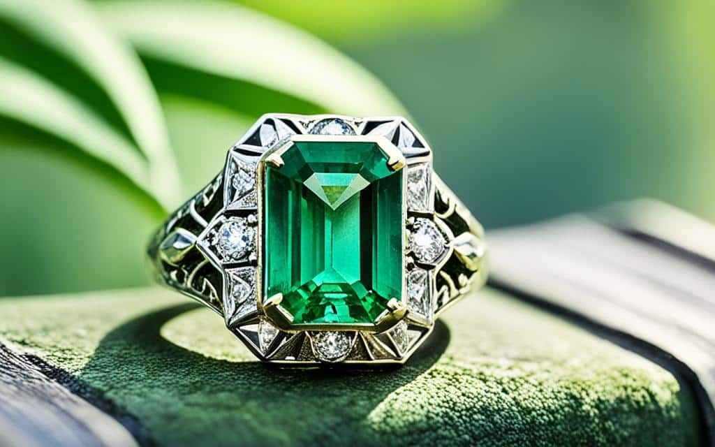 emerald antique engagement rings